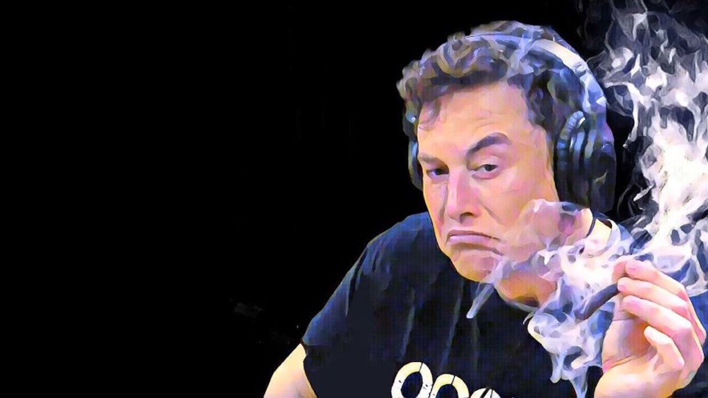 Elon Musk smoking weed at the Joe Rogan Show (code 420).