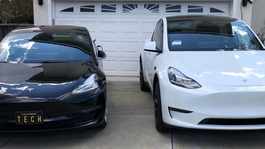 Tesla Model 3 and Model Y side-by-side.