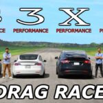 Entire Tesla S3XY lineup goes to the dragstrip against each other (video).
