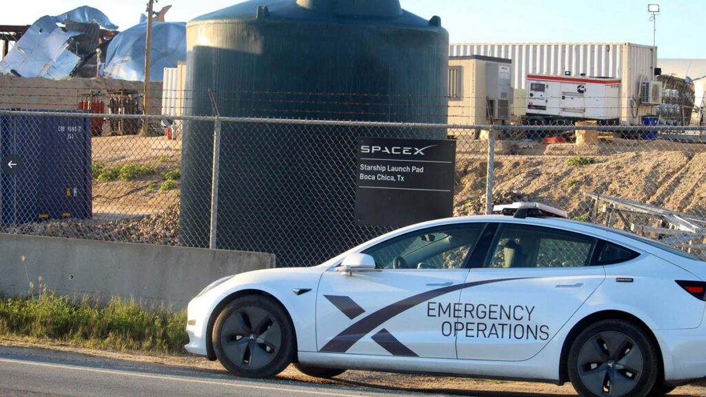 SpaceX Emergency Operations Tesla Model 3.