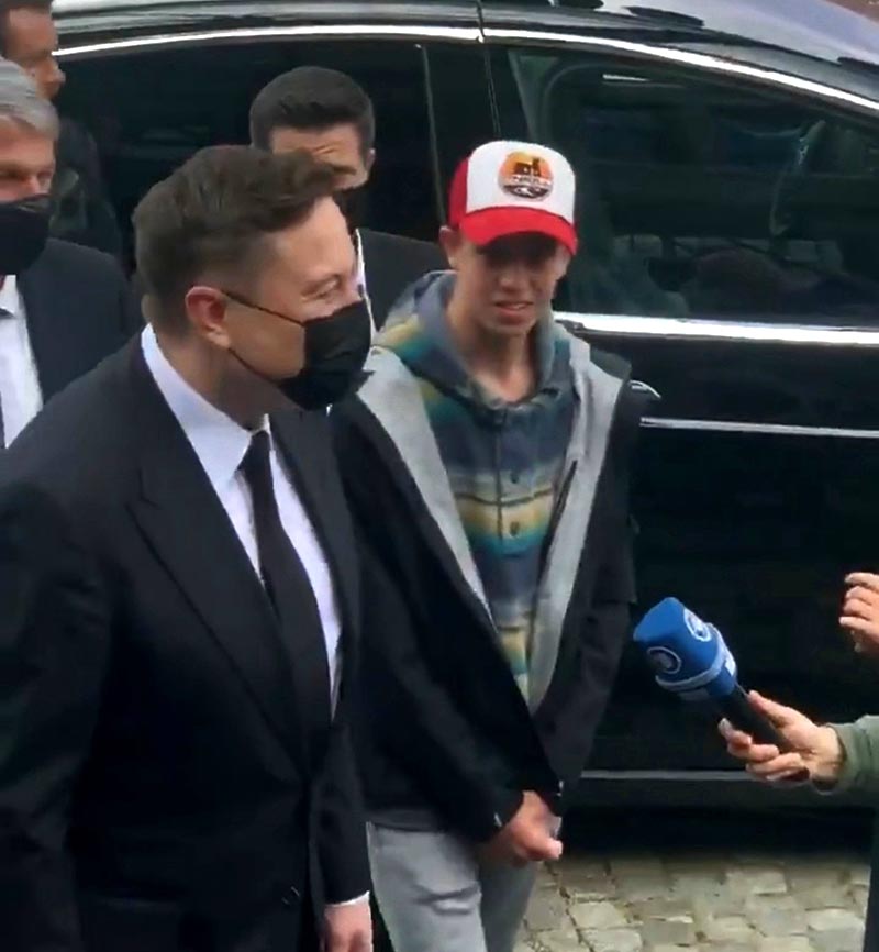 Tesla Kid Grünheide meets Elon Musk in Berlin, Germany on Wednesday, Sep 02, 2020.