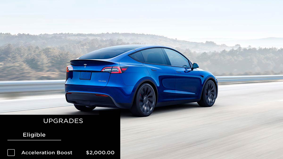 Tesla Model Y $2,000 acceleration boost upgrade.