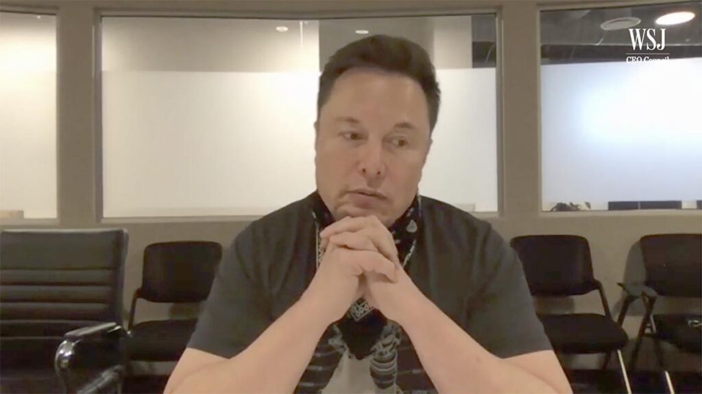 Tesla CEO giving interview to WSJ Editor-in-Chief Matt Murray.
