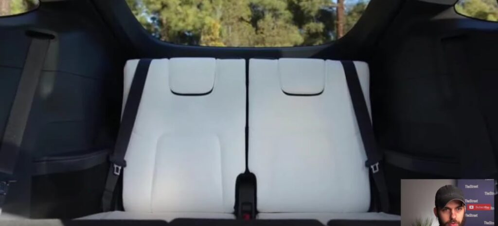 Tesla Model Y 3rd-row seat view from the front.