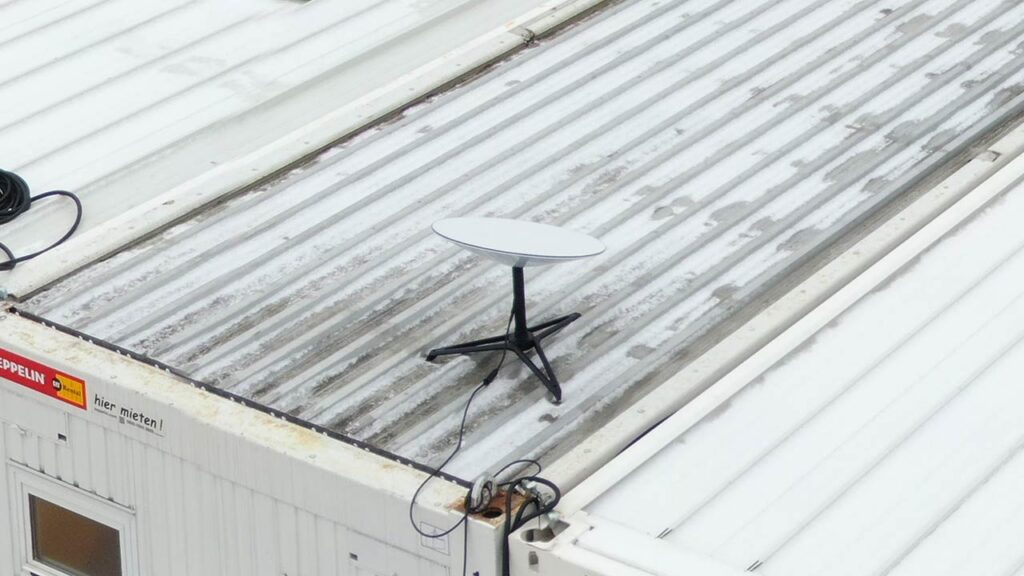 Starlink satellite internet dish spotted on the roof of Tesla Gigafactory Berlin.