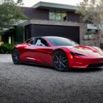 Next-gen Tesla Roadster in red (file photo).