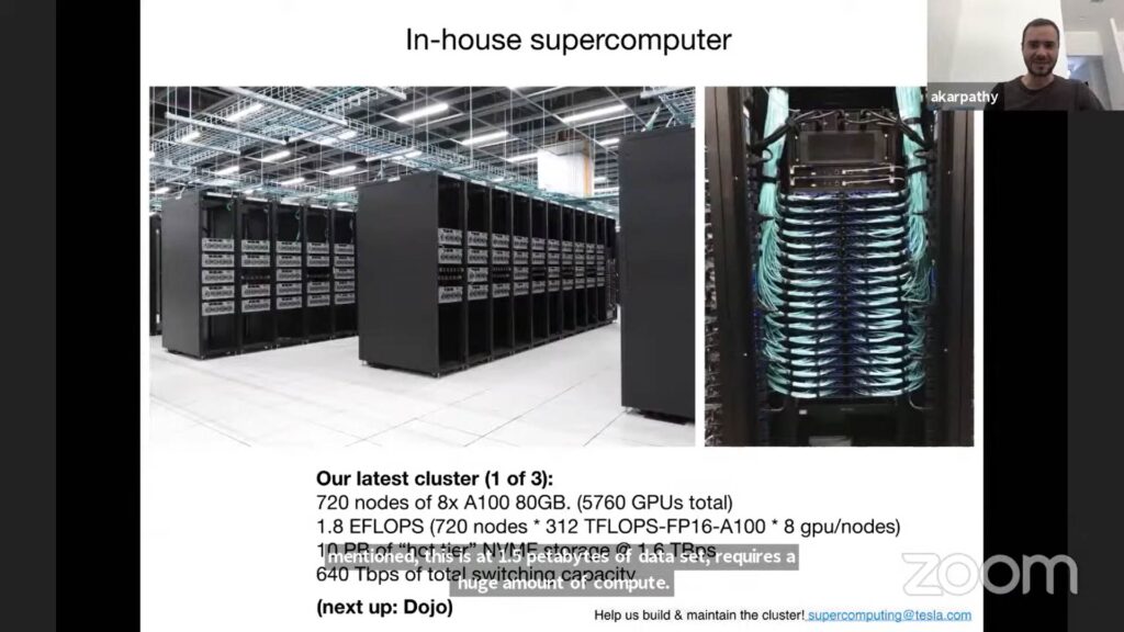 Tesla supercomputer mothership at the Tesla HQ.
