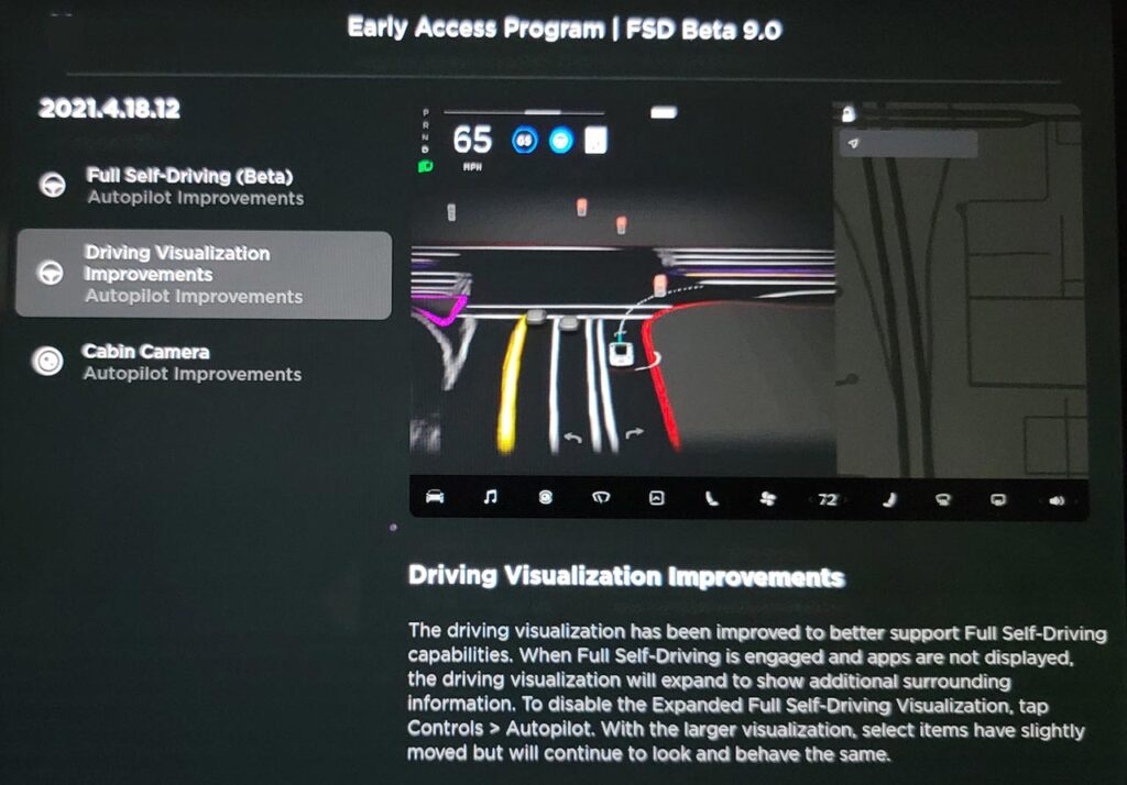 FSD Beta V9 Release Notes: Driving Visualization Improvements.
