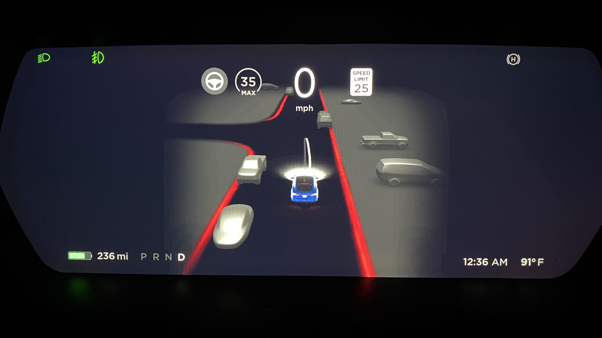 New driving visualization in Tesla FSD Beta V9.
