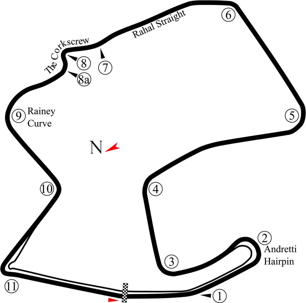 Laguna Seca race circuit diagram.