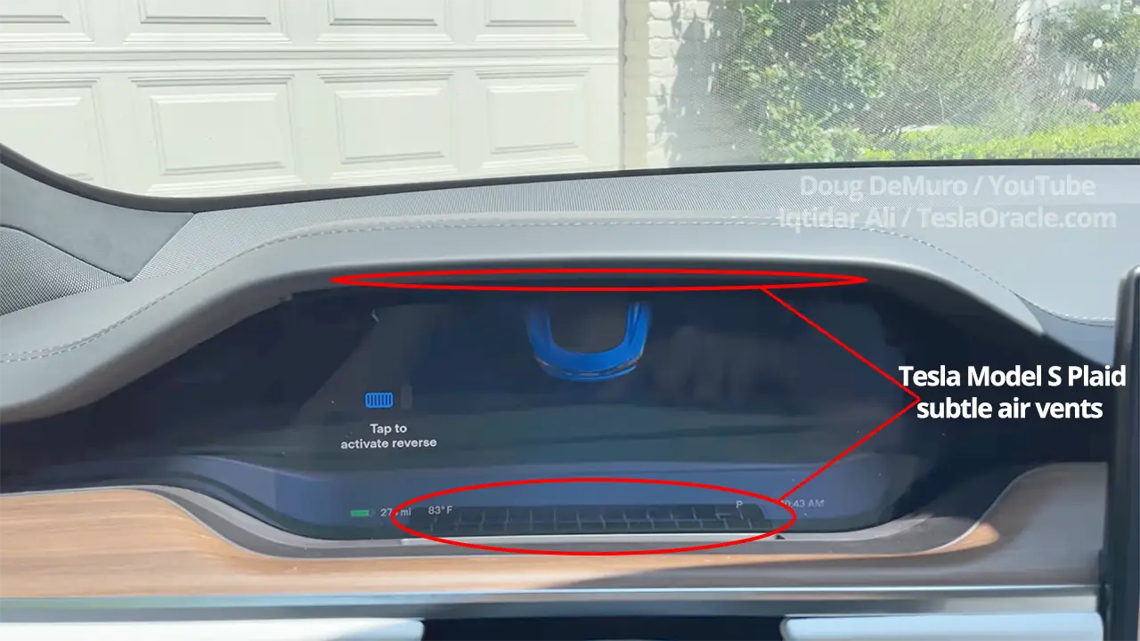 Tesla Model S hidden air vents, door handle issue, Plaid