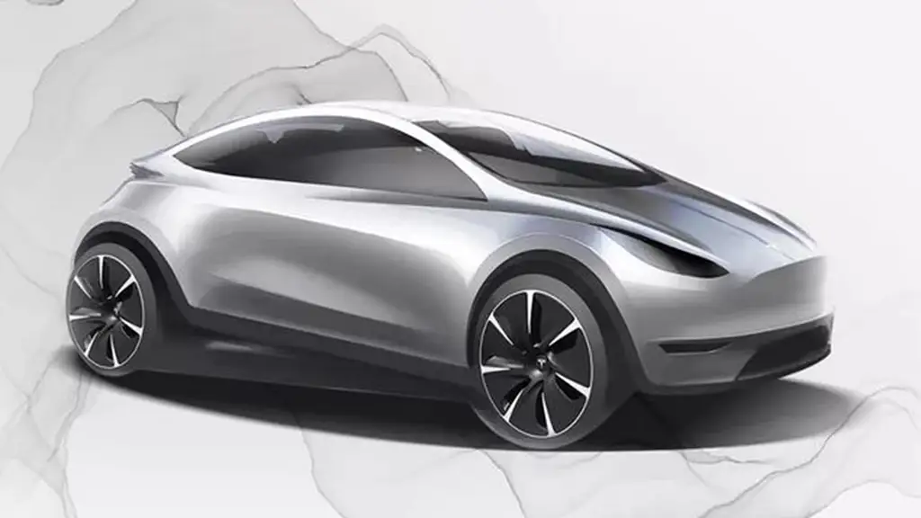 Tesla compact hatchback concept art released by Tesla with Chinese Design Center jobs.