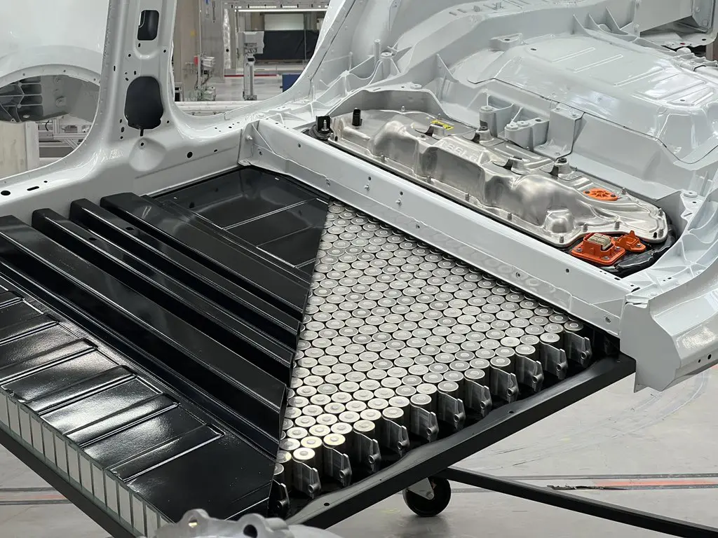 Tesla Model Y structural battery pack with 4680 cells showcased at Giga Berlin Giga-Fest.