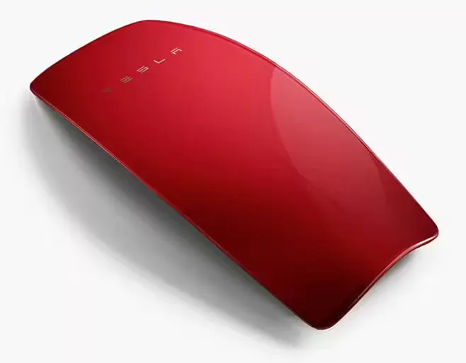 Tesla Wall Connector matching faceplate in Red Mult-Coat color.