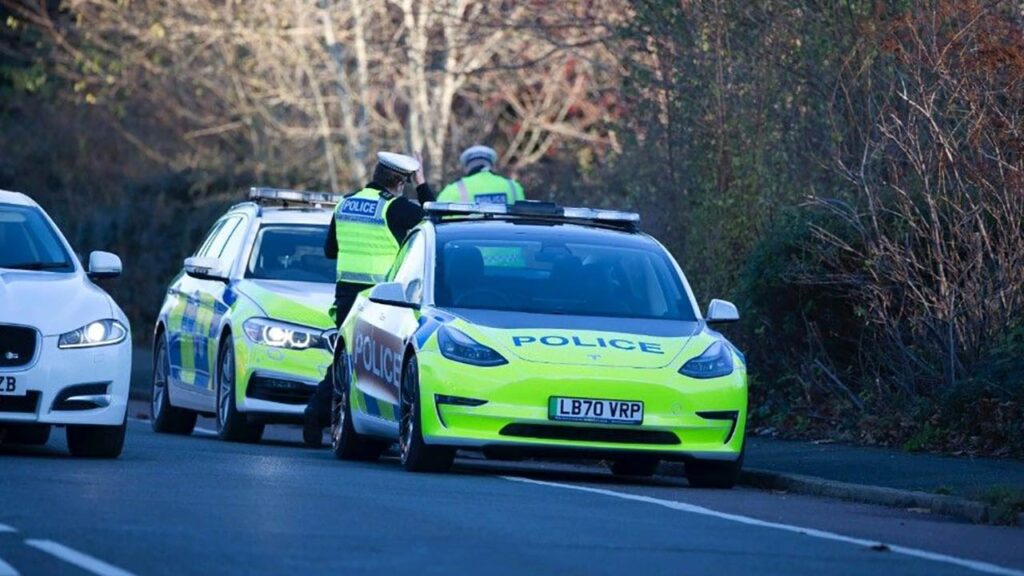 Tesla Model 3 UK Police trial car.