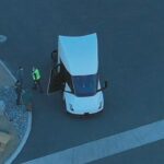Production version of the Tesla Semi truck spotted at Giga Nevada in drone footage.