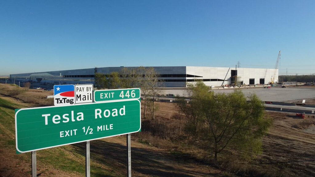 The road leading to Gigafactory Austin Texas is now officially renamed Tesla Road from Harold Green Road.