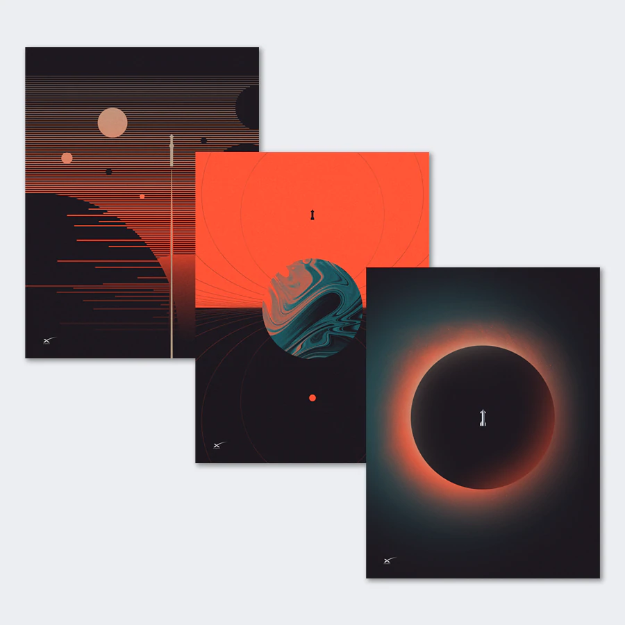 SpaceX merchandise: a pack of SpaceX posters.