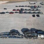 Giga Texas-made Tesla Model Y electric SUVs leaving the factory for deliveries as of 29th June 2022.