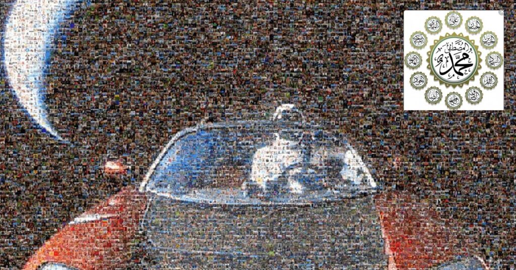 Zoomed-out picture of the Tesla Roadster and Tesla customer pictures mosaic that Tesla and SpaceX are sending into space on the KPLO mission.