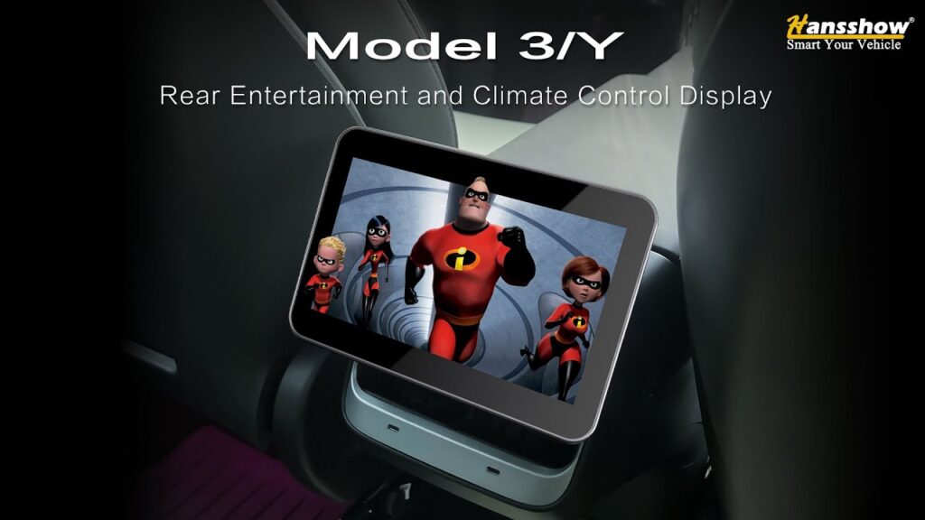Aftermarket Tesla Model 3 & Model Y rear center touchscreen display by Hansshow (HAutoPart.com).