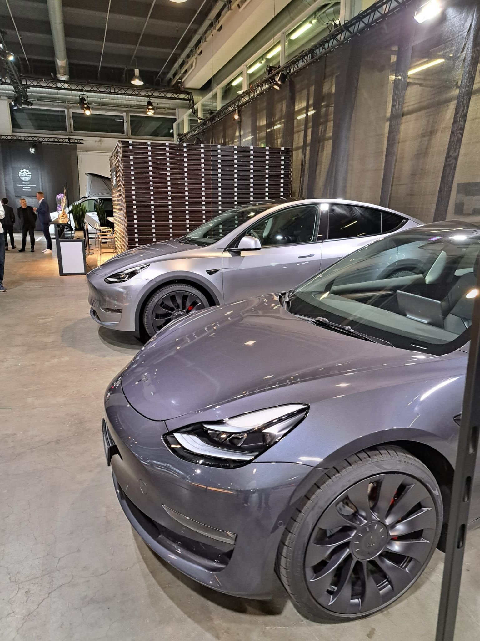 Tesla Model Y in Quicksilver color goes on display at Auto Zurich 2022