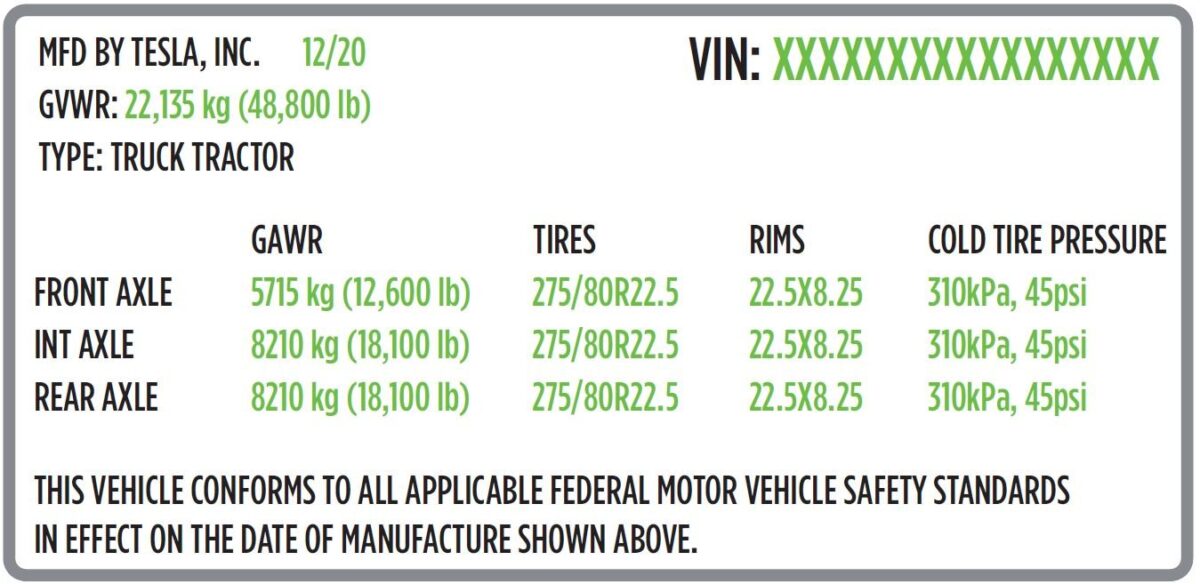 Tesla Semi parts catalog diagrams show its huge battery pack, other
