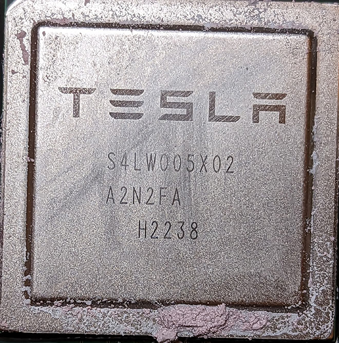 Tesla Autopilot HW4 processor chip (S4LW005X02 / A2N2FA / H2238). 
