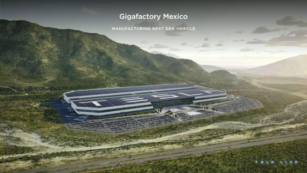 Concept design of Tesla's next Gigafactory to be built in Mexico.