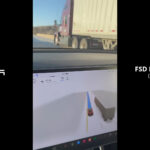 FSD Beta V11 learns how to keep a distance from large trucks & vehicles. Tesla releases v11.3.6 (videos).