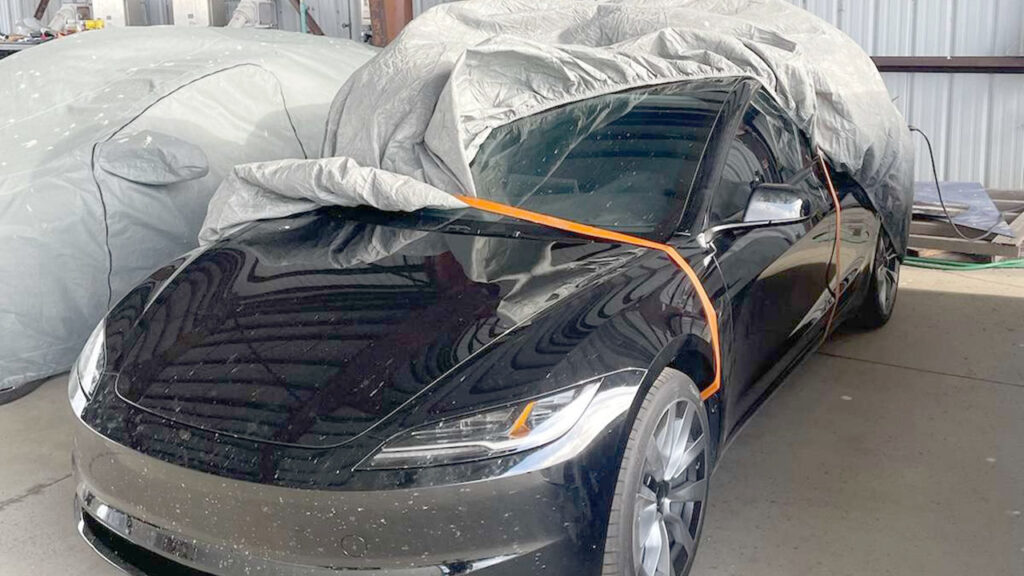 Next-gen Tesla Model 3 spotted with a re-designed front fascia and sporty headlights.