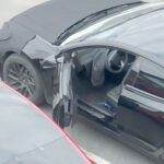 Steering wheel of the Next-gen Tesla Model 3 spotted in a Fremont factory flyover drone video.