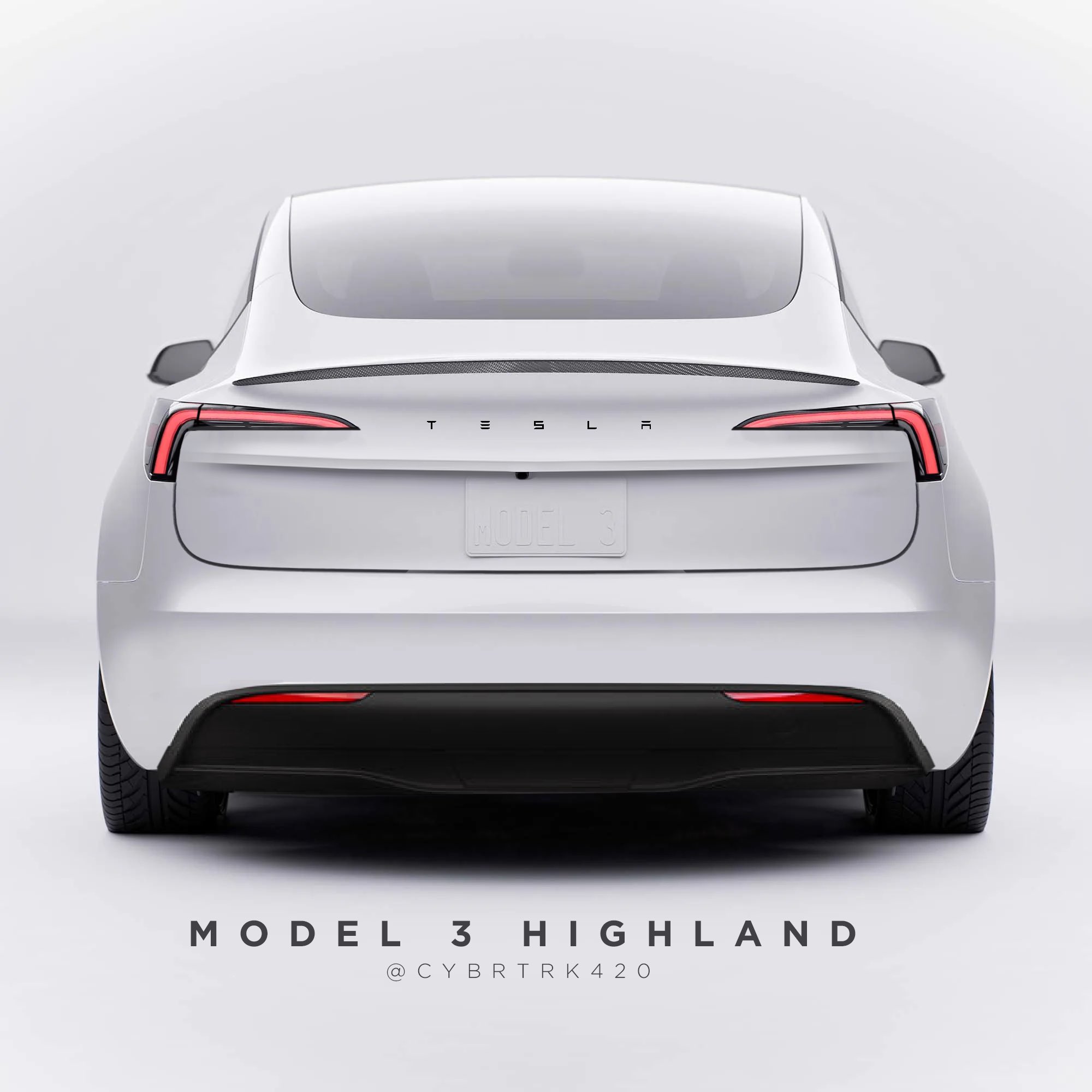 This is how the rear fascia of the Tesla Model 3 Project Highland could