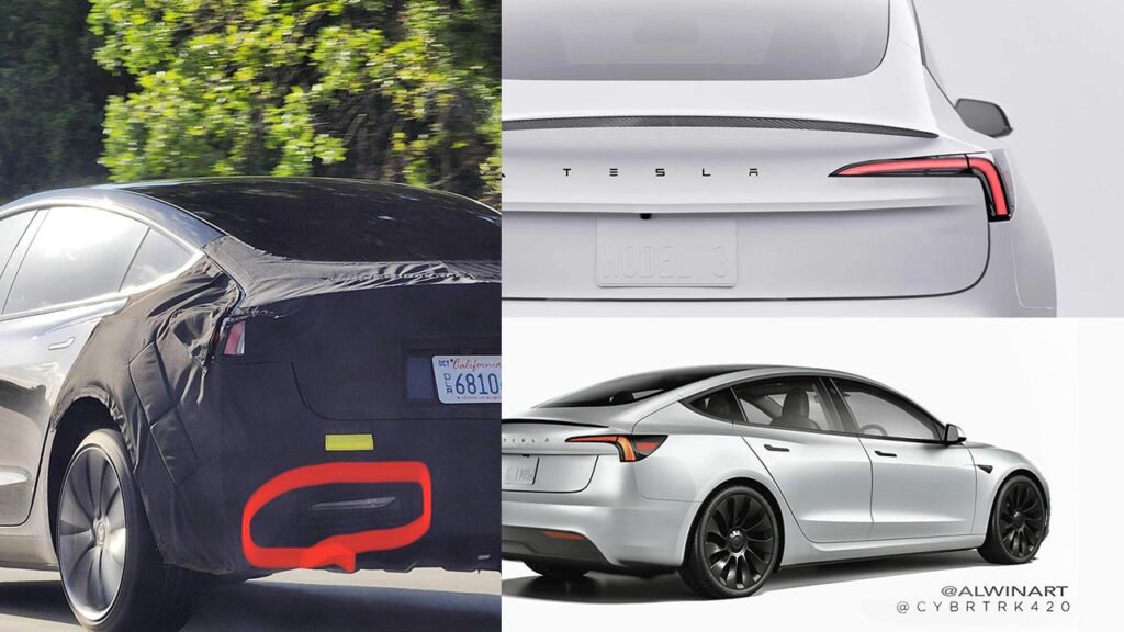 Rear fascia design of the design refresh Tesla Model 3 Project Highland imagined by artists in these new renders.