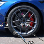 Tesla Model S Plaid with the Track Package 20" forged wheels, special tires, carbon ceramic brakes, and an extensive test on the race track (video).