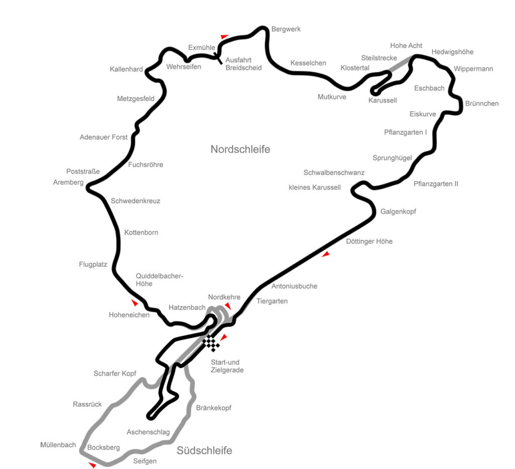 Race circuit diagram of the Nürburgring Nordschleife.