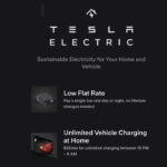 Screenshot of Tesla mobile app showing the $25/month home and vehicle charging offer.