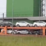 Tesla delivering a massive number of cars in Europe using cargo trains (photographed in Belgium).
