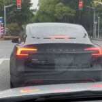 A new Tesla Model 3 Highland (Model 3+) in black color sighted in Shanghai, China.