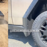 Tesla Cybertruck spotted off-roading and with a new wheel design on RC prototypes.