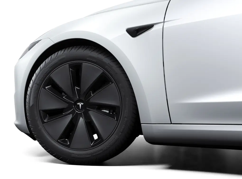 2024 Tesla Model 3 Highland stock18" Photon Aero Wheels. 