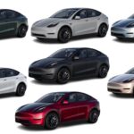 7 colors that Tesla offers for Model Y and Model 3 OEM wraps at its select Tesla Service Centers.