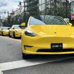 The fleet of 6 Tesla Model Y electric SUVs that provide the DASH-ride service in Downtown Tampa, Florida.