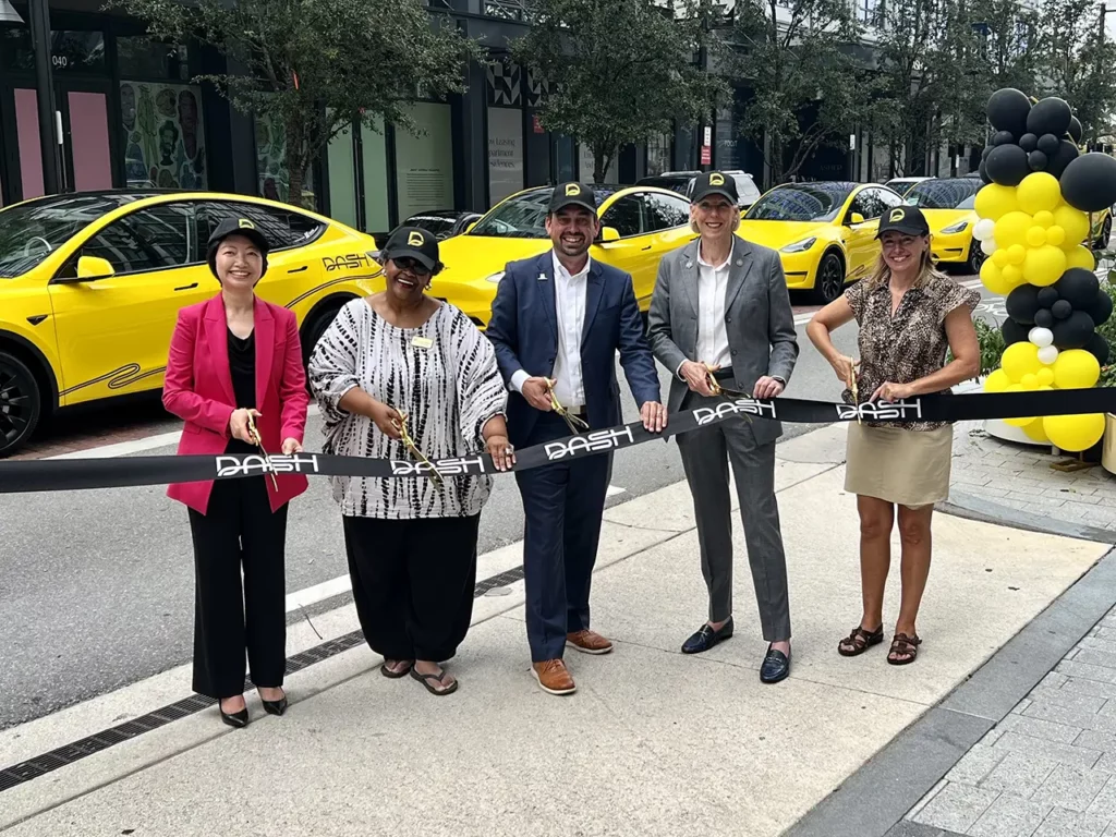 Tampa Mayor Jane Castor and DASH executives join the official ribbon-cutting ceremony in Downtown Tampa, FL on Wednesday 11th October 2023.