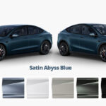 Tesla Model 3 and Model Y now have a new official wrap option of Satin Abyss Blue.