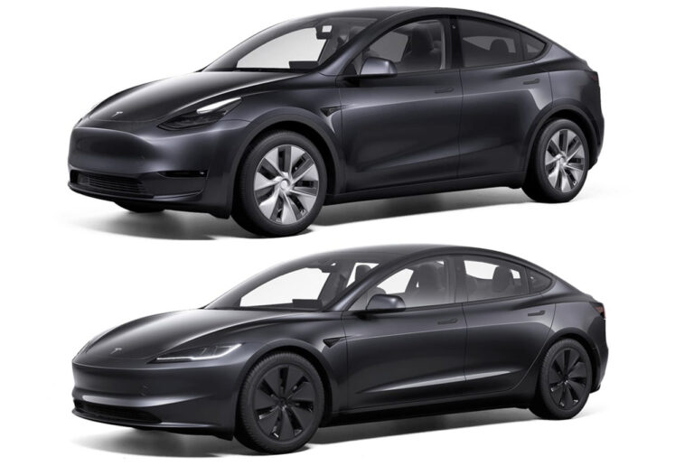 Tesla Model Y and Model 3 Highland new prices comparison.