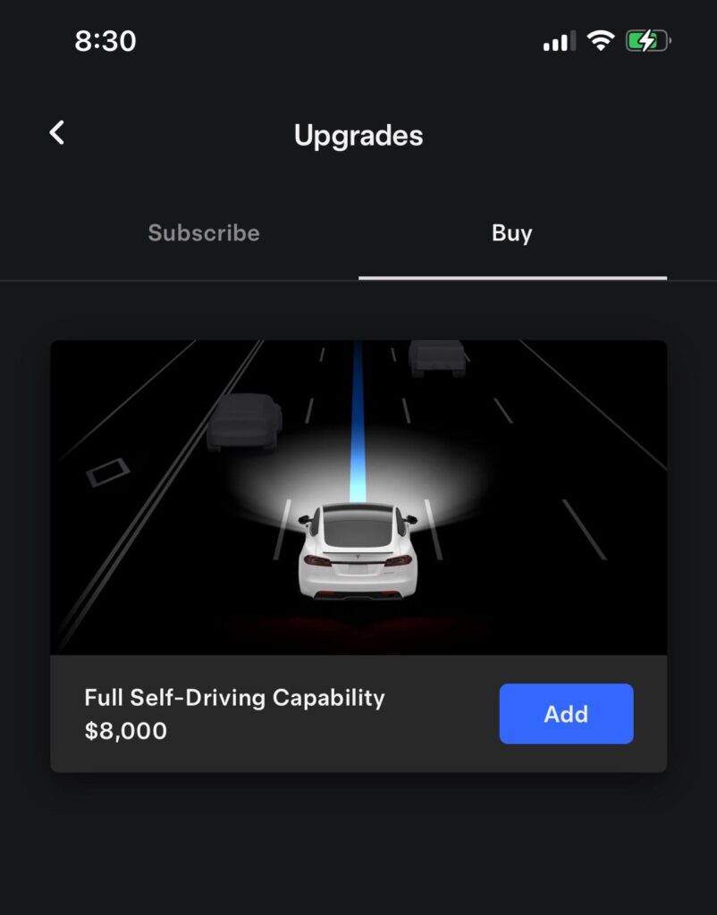 Tesla Full Self-Driving (FSD) Capability package now costs $8,000 ($12,000 before). 