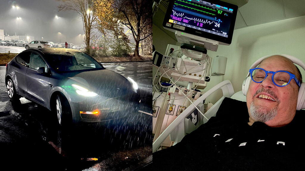 FSD V12 on a Tesla Model Y drives owner to hospital in emergency.