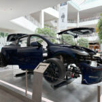 An exploded Tesla Model Y electric SUV on display at the Mall of America in Bloomington, Minnesota.