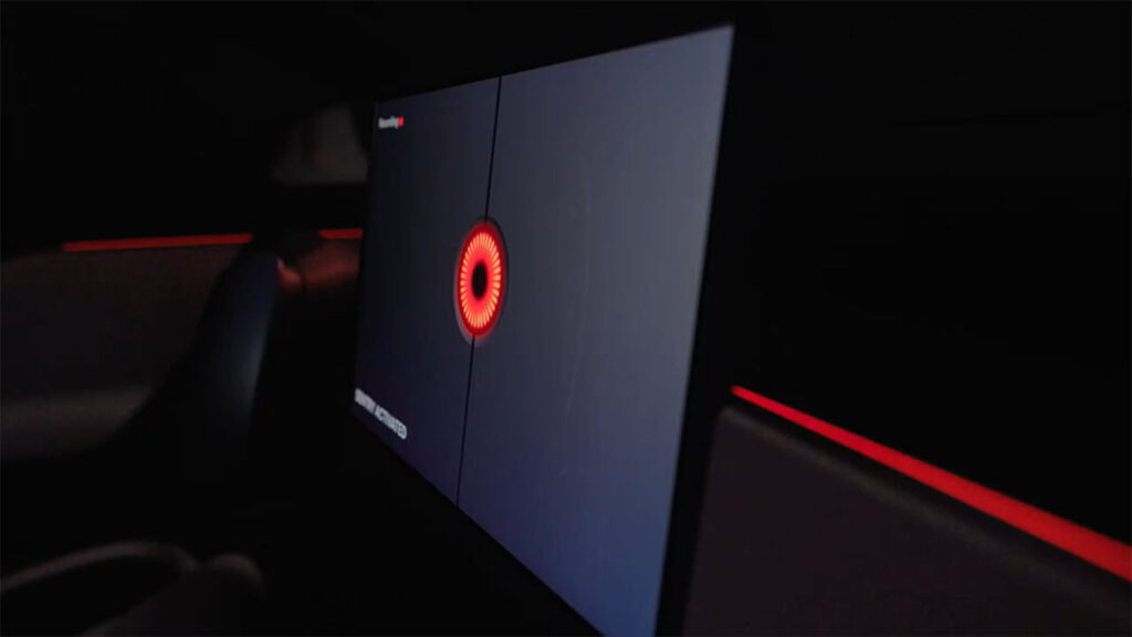 Tesla vehicles now turn on blinking red ambient lighting in Sentry Mode after installing the 2025.26 update.